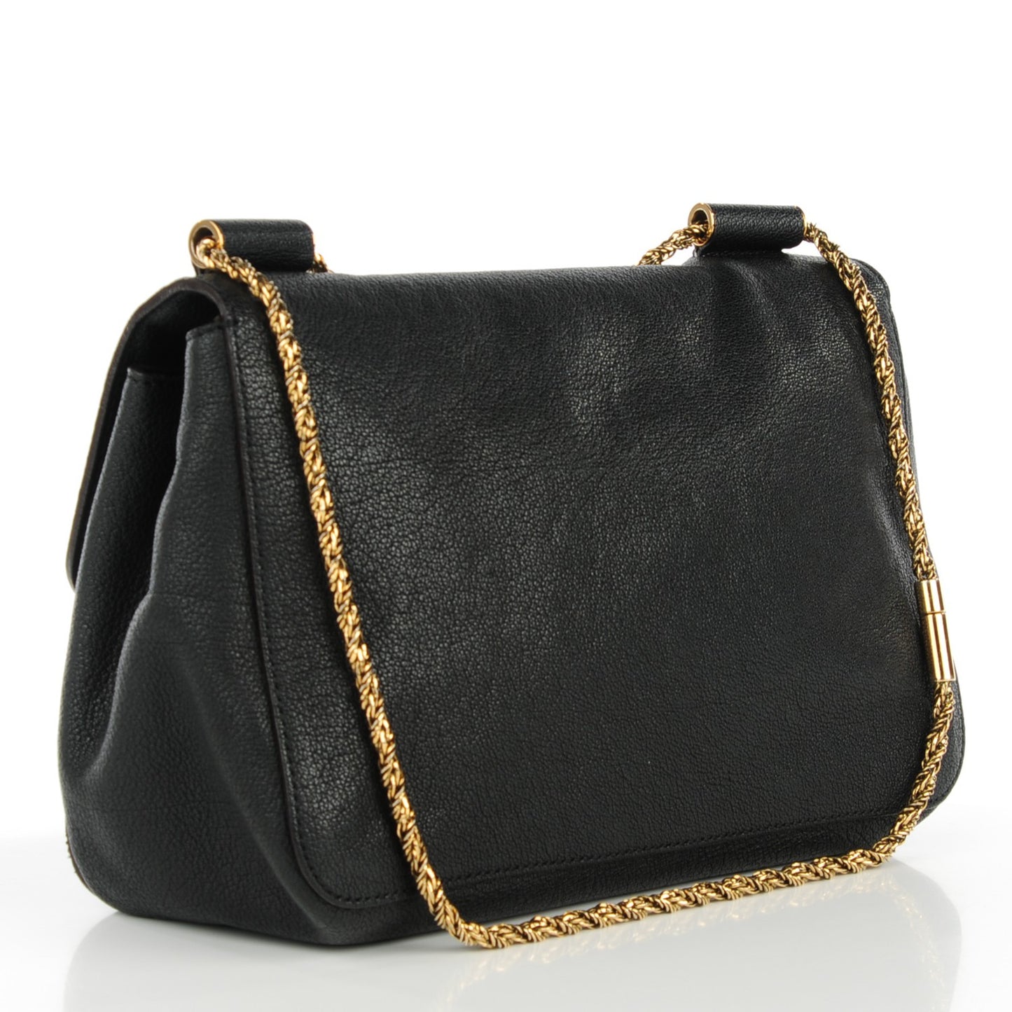 Calfskin Medium Elsie Shoulder Bag Black