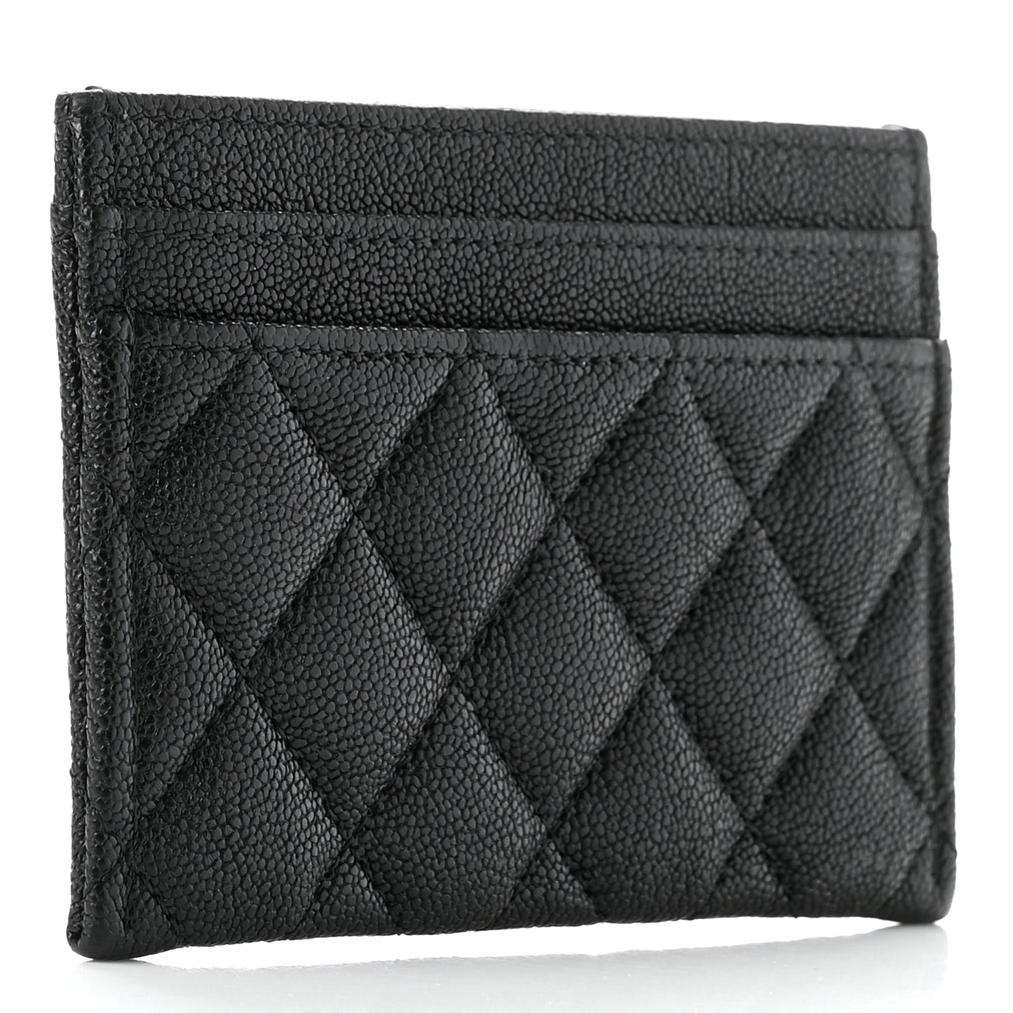 Caviar Quilted Boy Card Holder Black