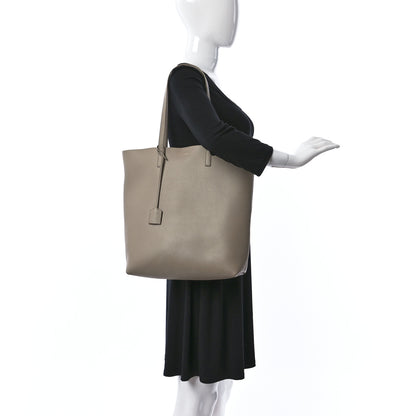 Saint Laurent Calfskin North-South Shopping Tote Dark Beige 2 of 16