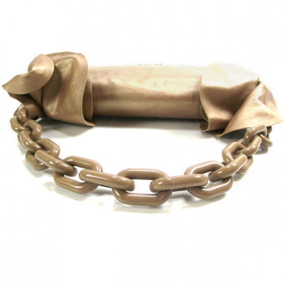 Nappa Ruffle Resin Chainlink Bag Gold