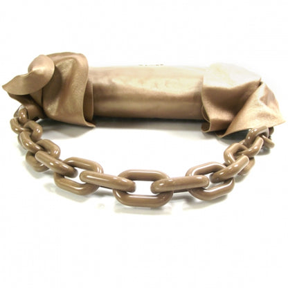 Prada Nappa Ruffle Resin Chainlink Bag Gold 6 of 12