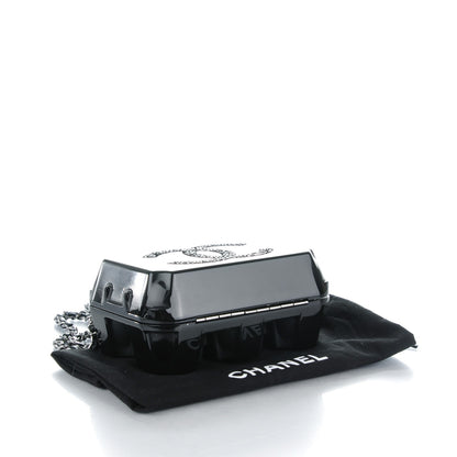 Chanel Plexiglass Grocery By Egg Carton Jewelry Box Clutch Black 4 of 8