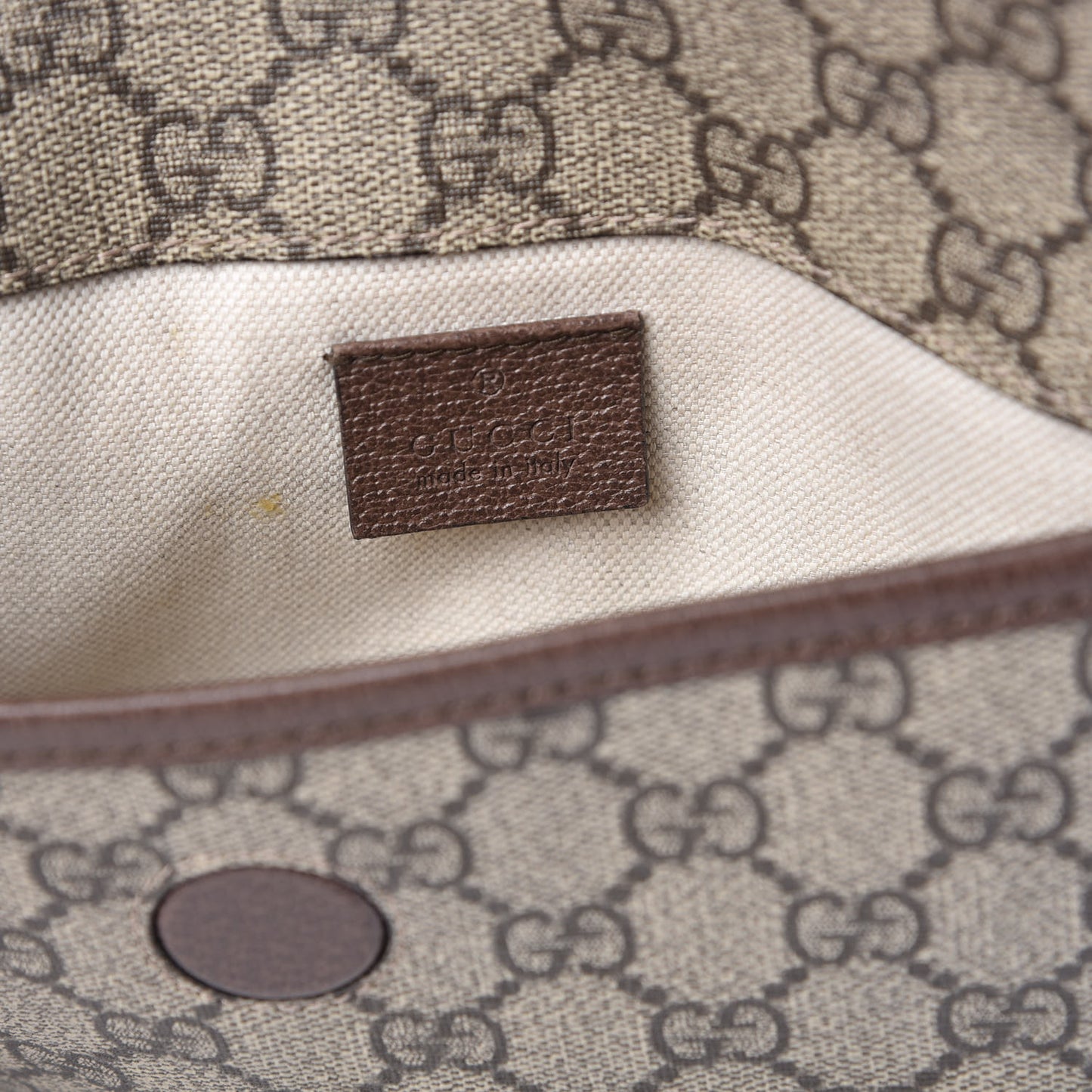 GG Supreme Monogram Neo Vintage Web Belt Bag Brown