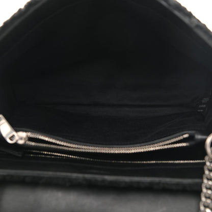Saint Laurent Shearling Monogram Medium Loulou Shoulder Bag Black 5 of 9