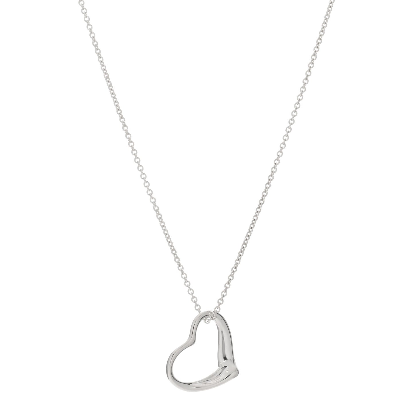 Sterling Silver 22mm Elsa Peretti Open Heart Pendant Necklace