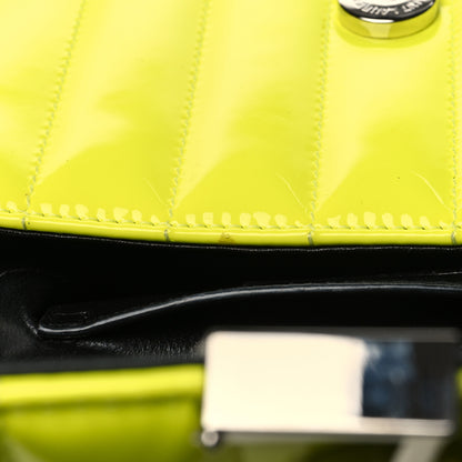 Saint Laurent Patent Matelasse Monogram Small Vicky Chain Bag Neon Yellow 12 of 12