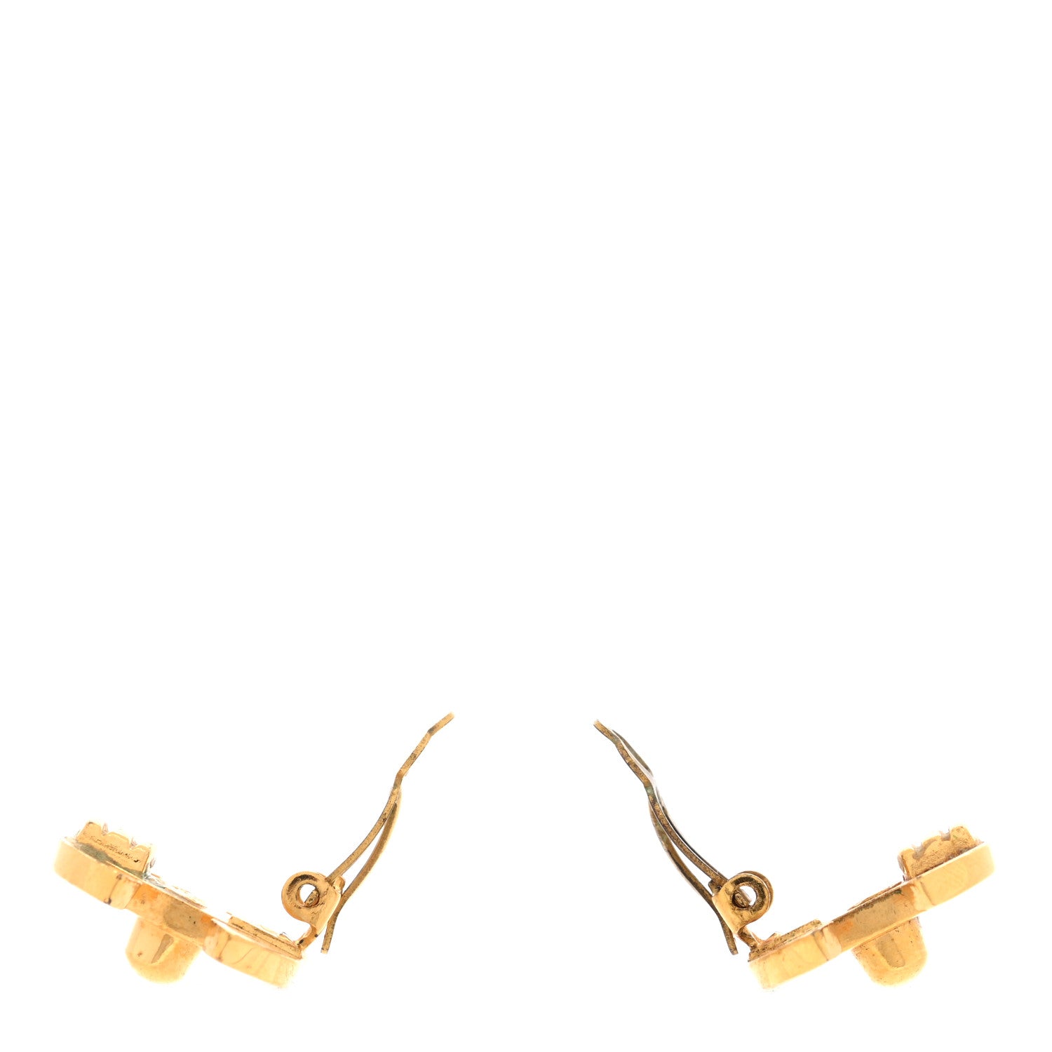 Chanel Metal CC Turnlock Clip On Earrings Gold 3 of 4