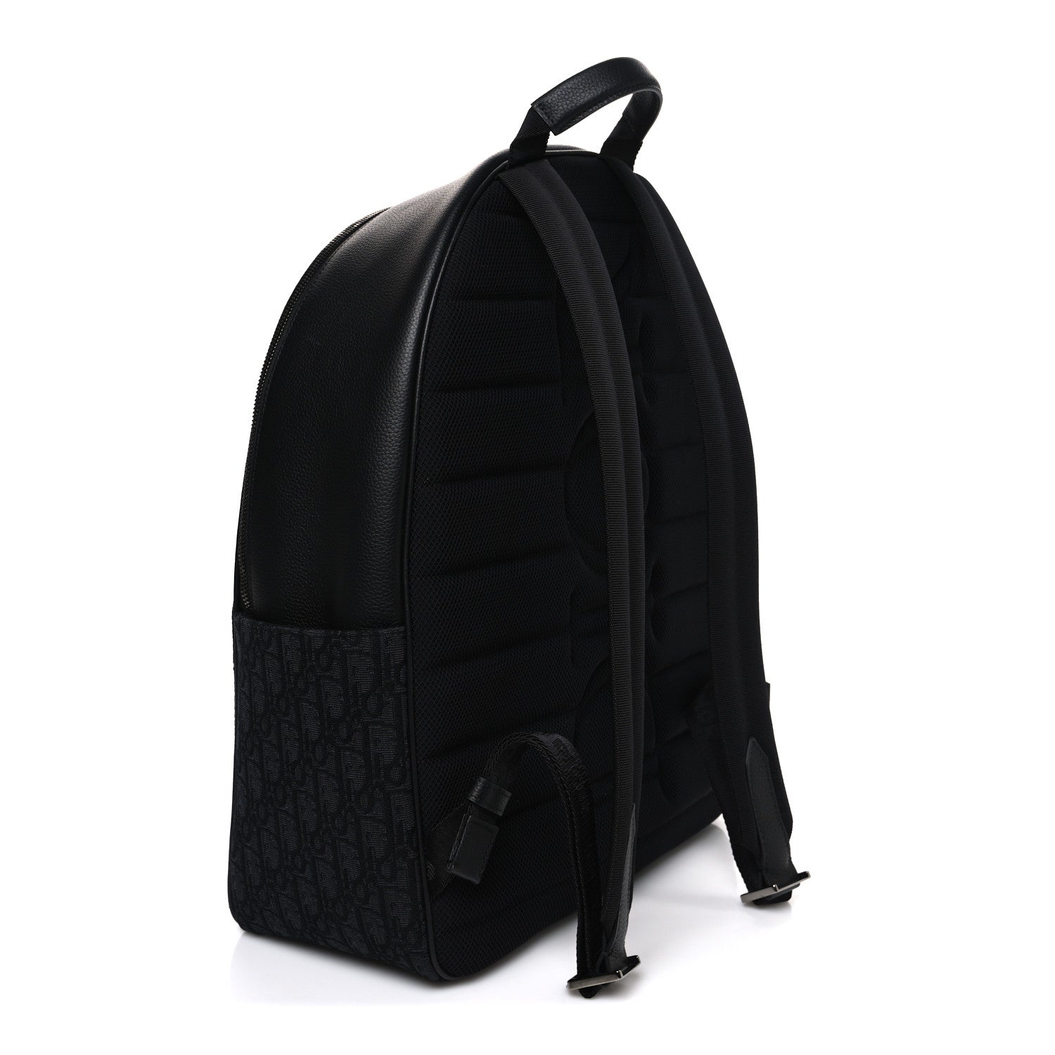 Christian Dior Oblique Jacquard Saddle Zip Backpack Black 3 of 9