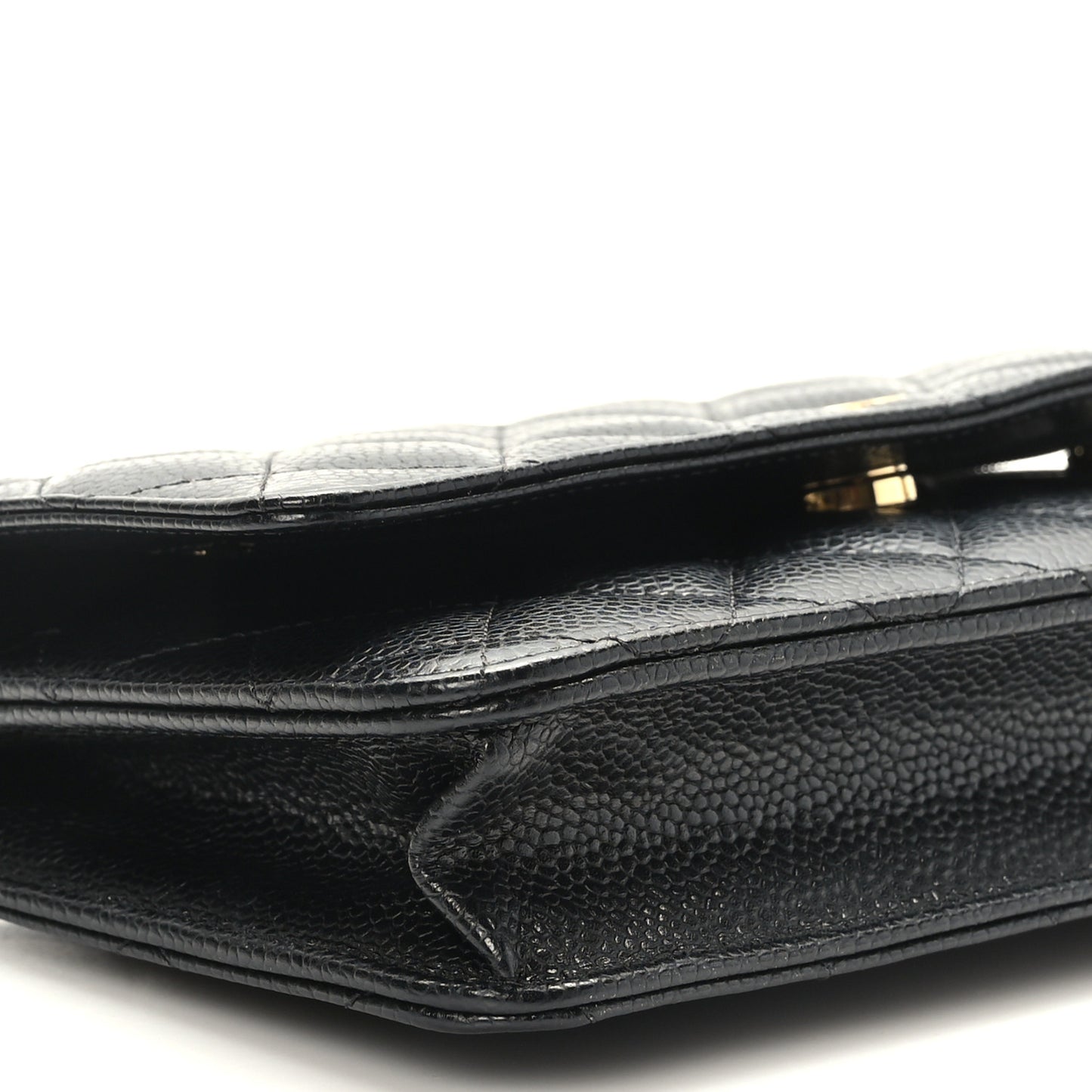 Caviar Quilted Wallet on Chain WOC Black