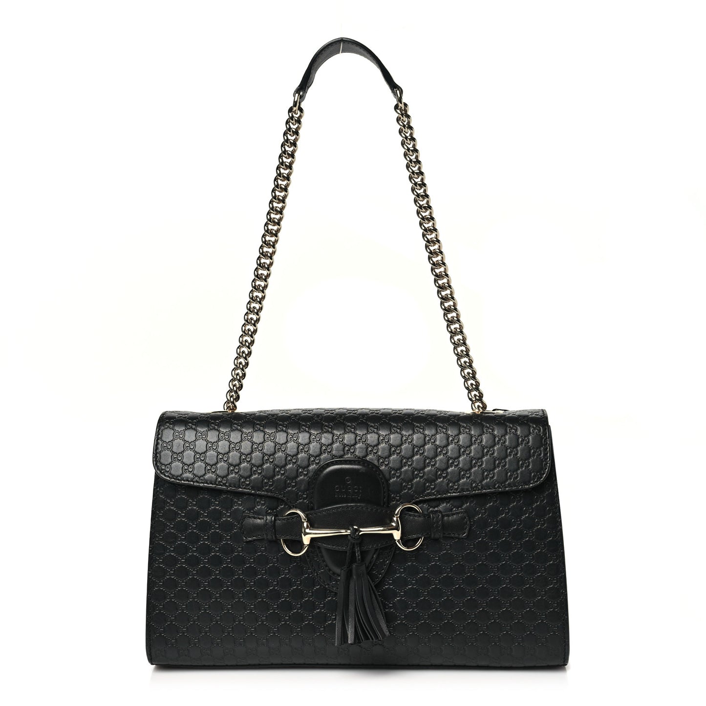 Microguccissima Medium Emily Chain Shoulder Bag Black
