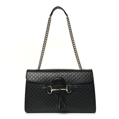 Gucci Microguccissima Medium Emily Chain Shoulder Bag Black 1 of 10