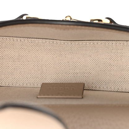 Gucci GG Supreme Monogram Textured Dollar Calfskin Mini Horsebit 1955 Shoulder Bag Beige Mystic White Oatmeal 5 of 11
