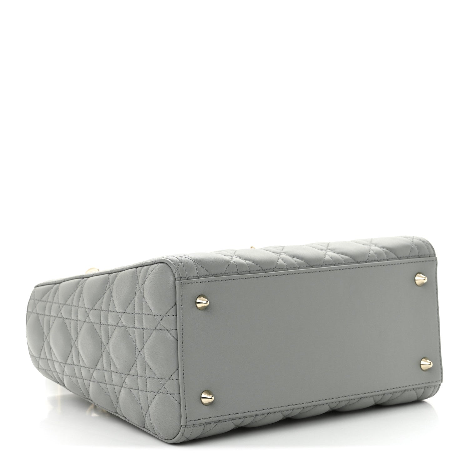 Christian Dior Lambskin Cannage Medium Lady Dior Stone Gray 4 of 10