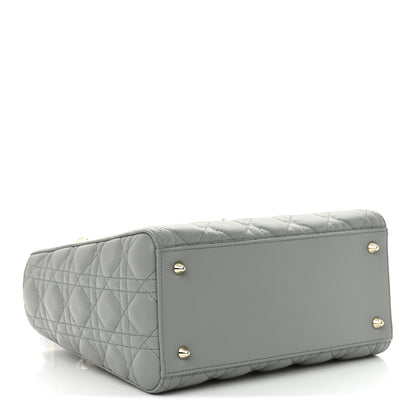 Christian Dior Lambskin Cannage Medium Lady Dior Stone Gray 4 of 10