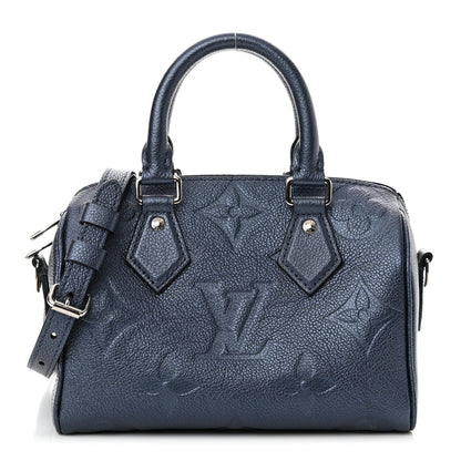 Louis Vuitton Metallic Empreinte Monogram Giant Speedy Bandouliere 20 Navy Nacre 1 of 9