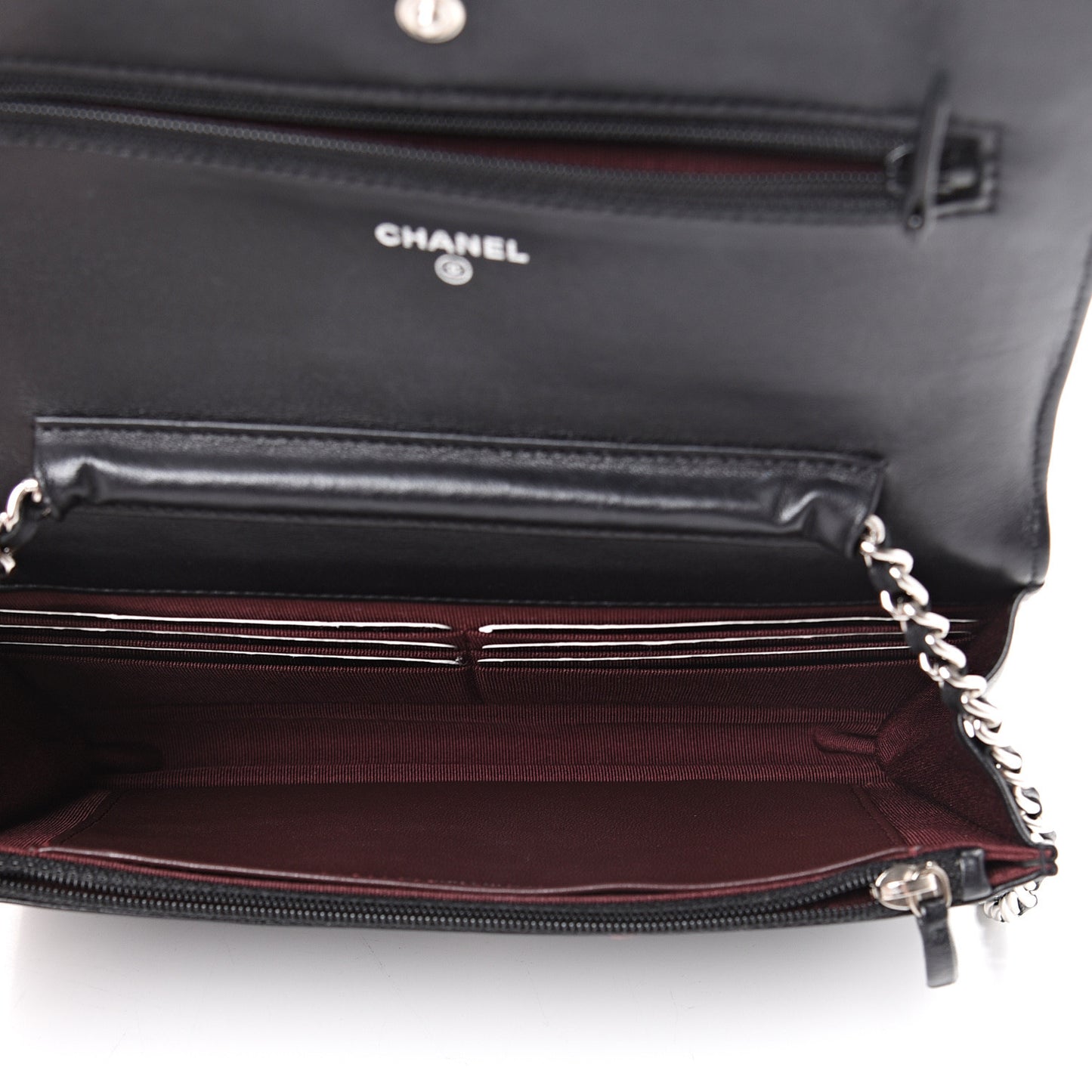 Lambskin Quilted Wallet On Chain WOC Black