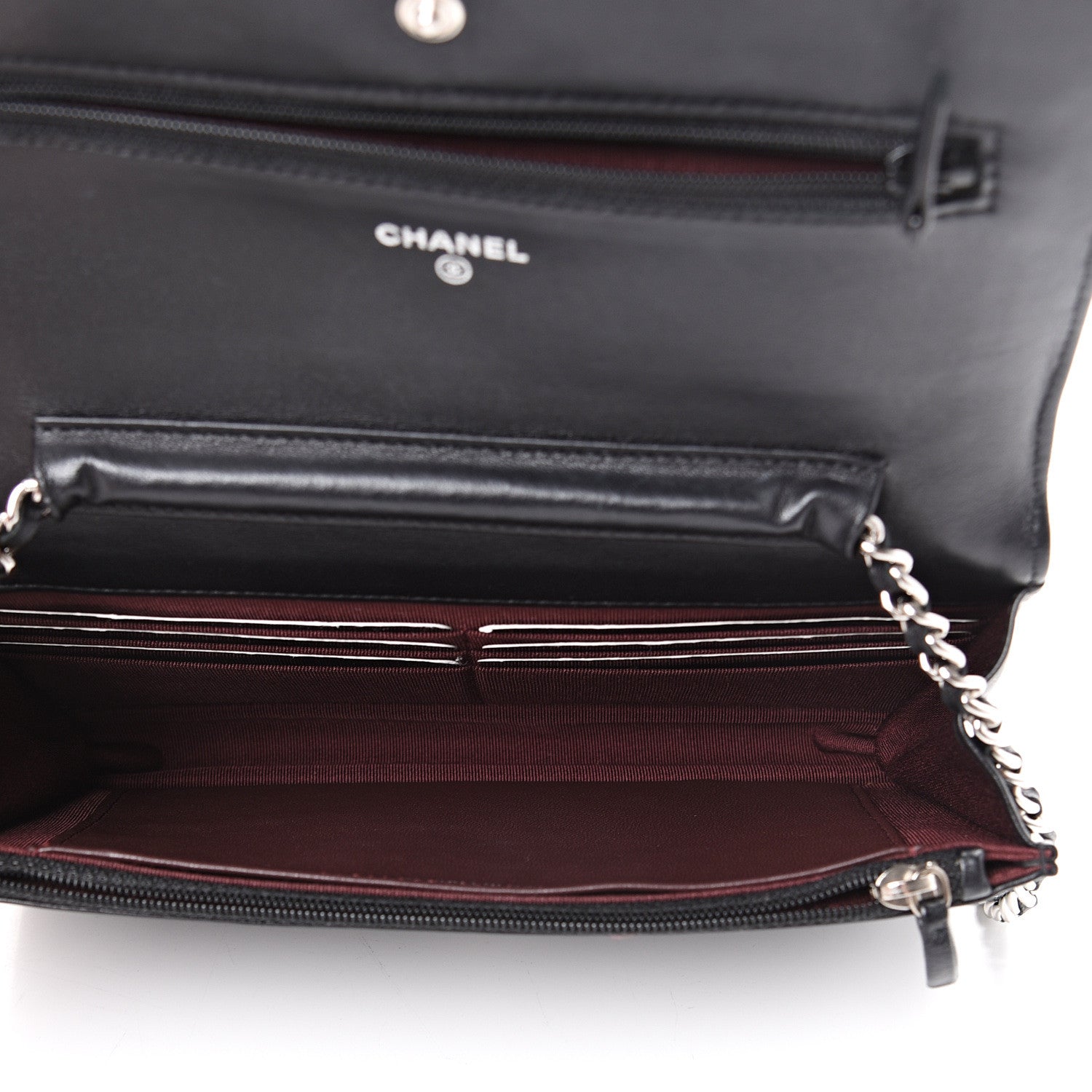Chanel Lambskin Quilted Wallet On Chain WOC Black 4 of 12