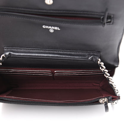 Chanel Lambskin Quilted Wallet On Chain WOC Black 4 of 12