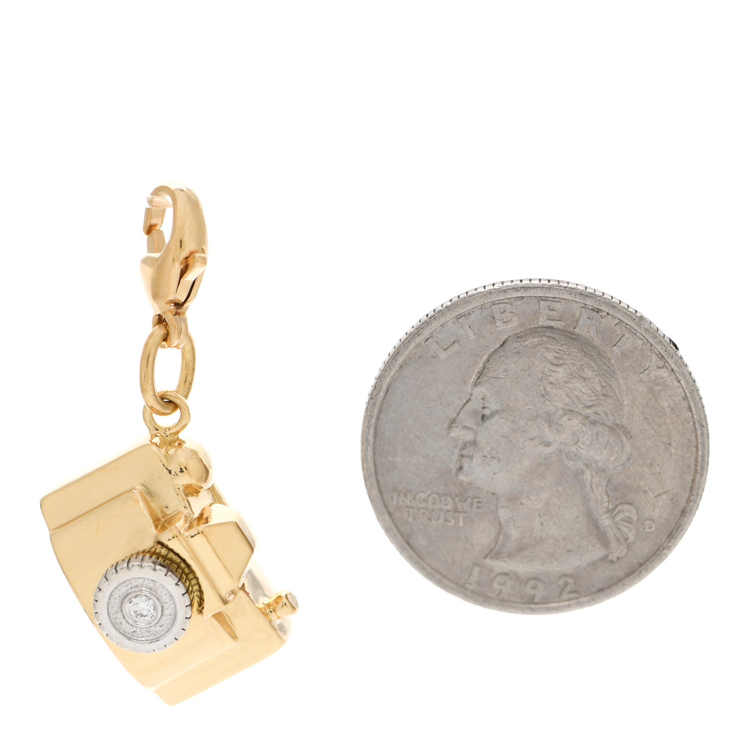 Tiffany 18K Yellow White Gold Diamond Camera Charm 2 of 3