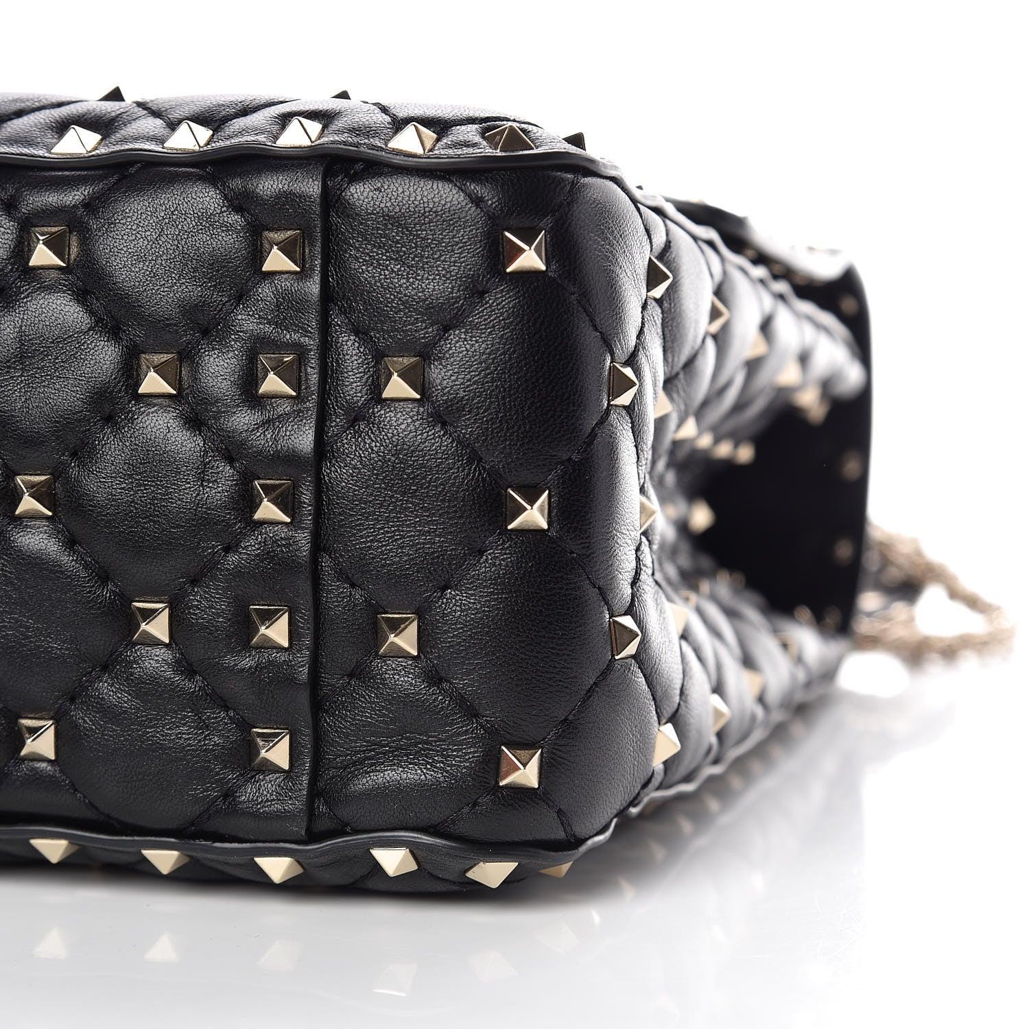 Valentino Garavani Lambskin Large Rockstud Spike Shoulder Bag Black 6 of 10