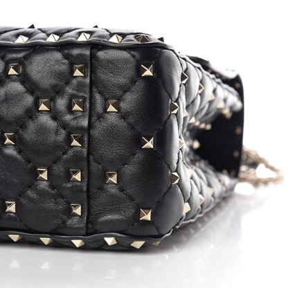 Valentino Garavani Lambskin Large Rockstud Spike Shoulder Bag Black 6 of 10