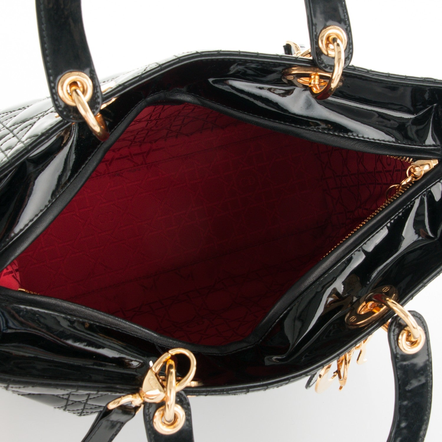 Christian Dior Patent Cannage Large Lady Dior Black 5 of 7