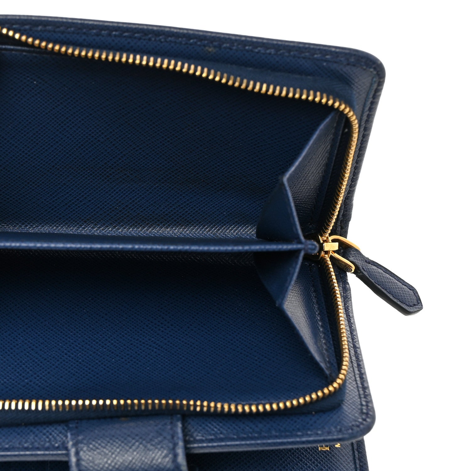 Prada Saffiano Metal Compact Wallet Bluette 6 of 15