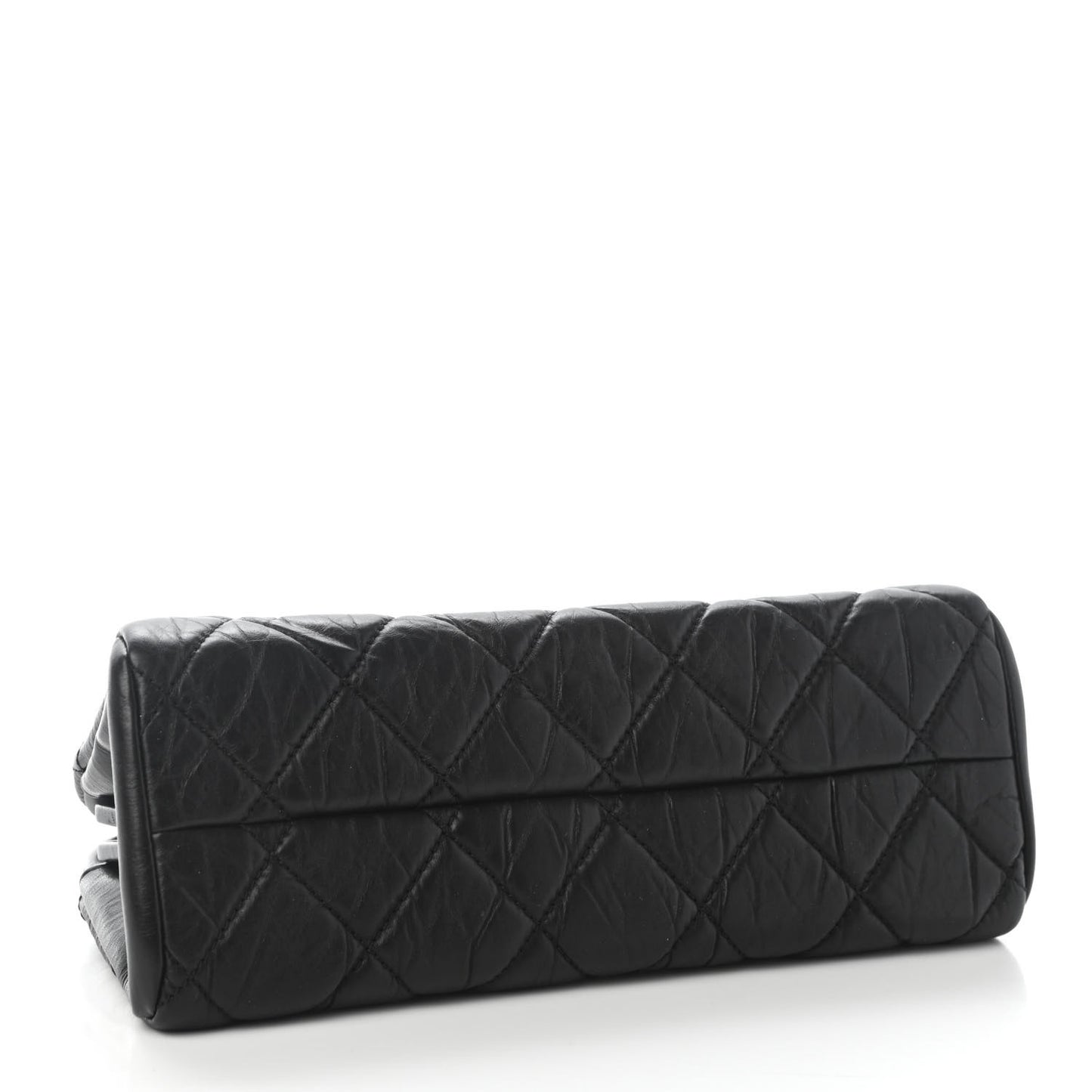 Aged Calfskin Quilted Small Just Mademoiselle Bowling Bag Black