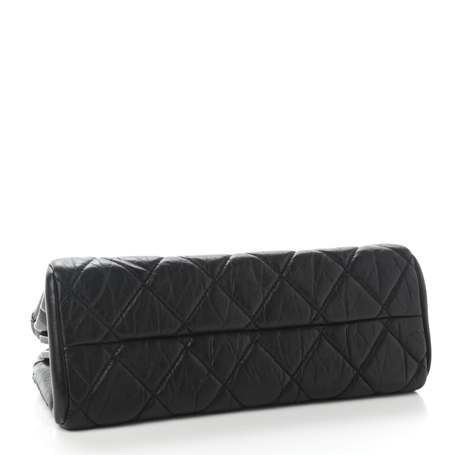 Chanel Aged Calfskin Quilted Small Just Mademoiselle Bowling Bag Black 4 of 9