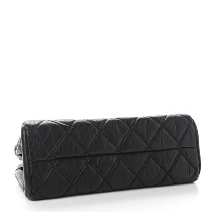 Chanel Aged Calfskin Quilted Small Just Mademoiselle Bowling Bag Black 4 of 9