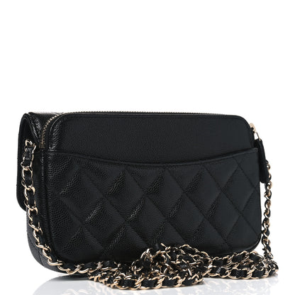 Chanel Caviar Quilted Flap Phone Holder With Chain Black 2 of 5