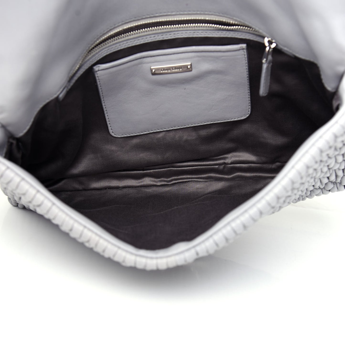 Nappa Matelasse Crystal Flap Clutch Pomice
