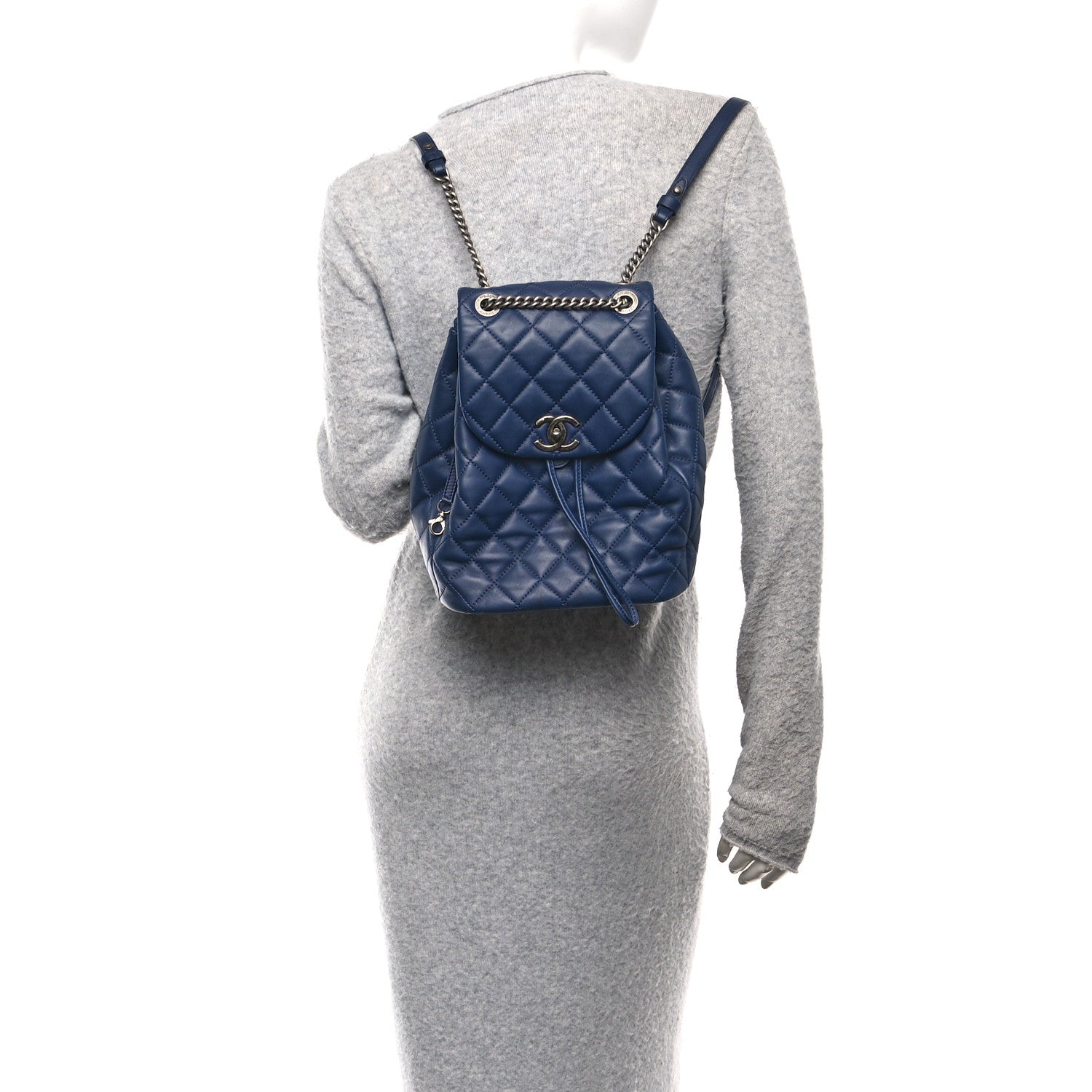 Chanel Lambskin Quilted Daily Supple Backpack Blue 2 of 10