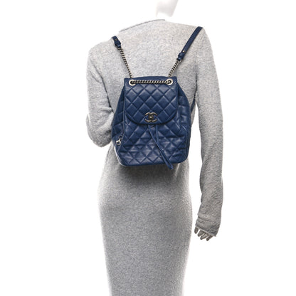 Chanel Lambskin Quilted Daily Supple Backpack Blue 2 of 10