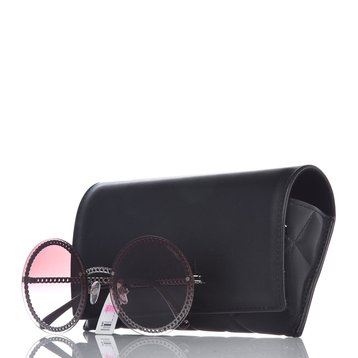 Chanel Round Removable Triple Hanging Chain Sunglasses 4245 Pink Silver 9 of 9