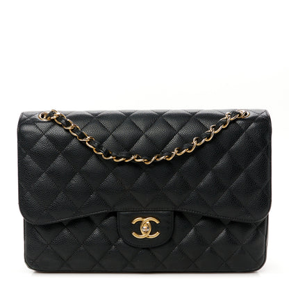 Chanel Caviar Quilted Jumbo Double Flap Black 1 of 12