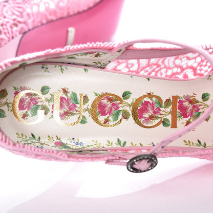 Gucci Lace Pizzo Venice Pumps 38.5 Sugar Pink 6 of 7