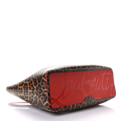 Christian Louboutin Calfskin Empire Leopard Print Spiked Large Cabarock Shopper Tote Brown 3 of 5