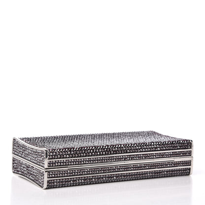 Judith Leiber Swarovski Crystal Minaudiere Clutch Silver Purple 4 of 10