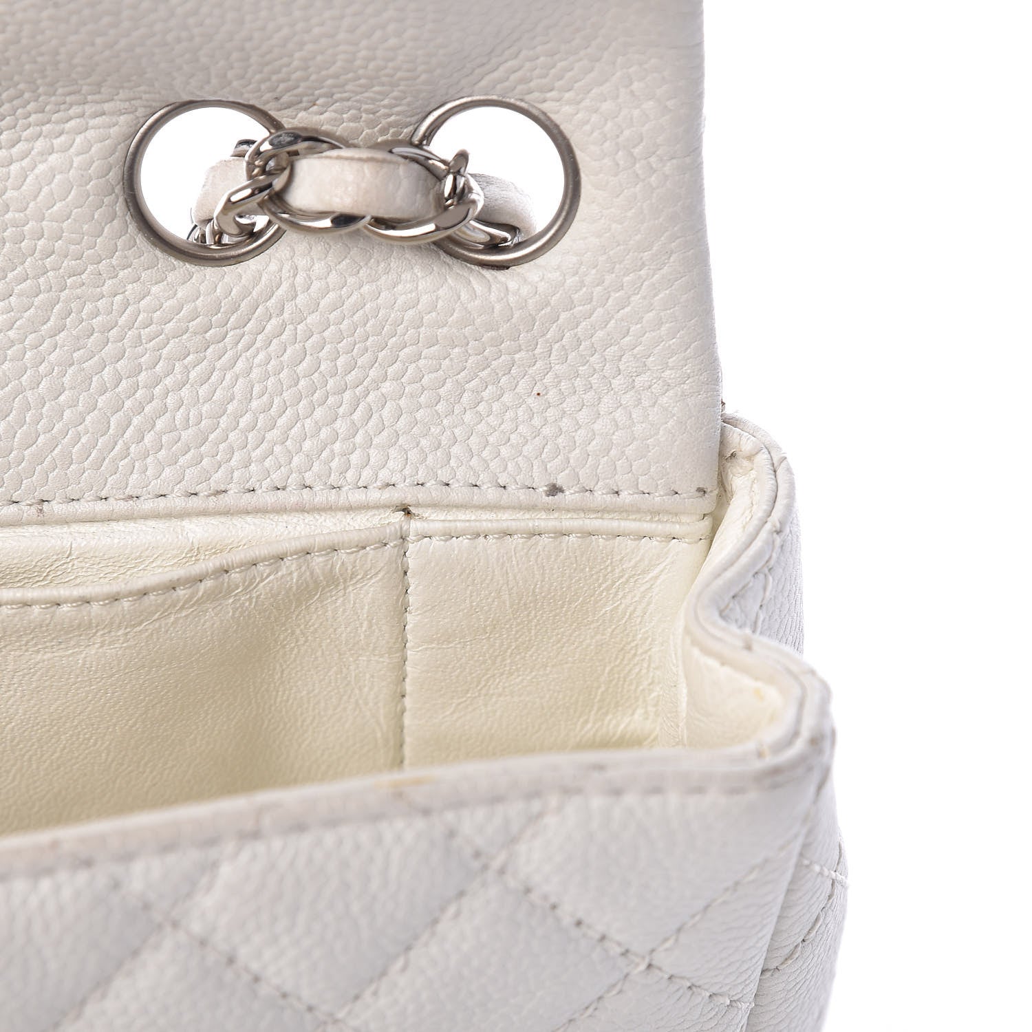 Chanel Soft Caviar Quilted East West Flap White 14 of 31