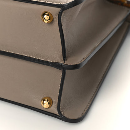 Fendi Vitello Seta Shiny Nappa Plexiglass Medium Peekaboo I SEE U Satchel Tortora 9 of 9