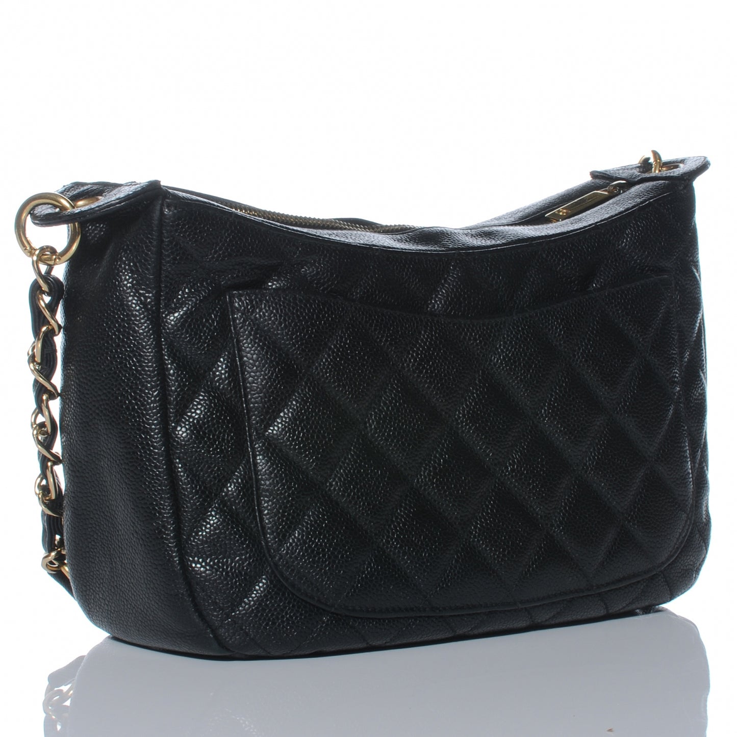 Caviar Quilted Hobo Black