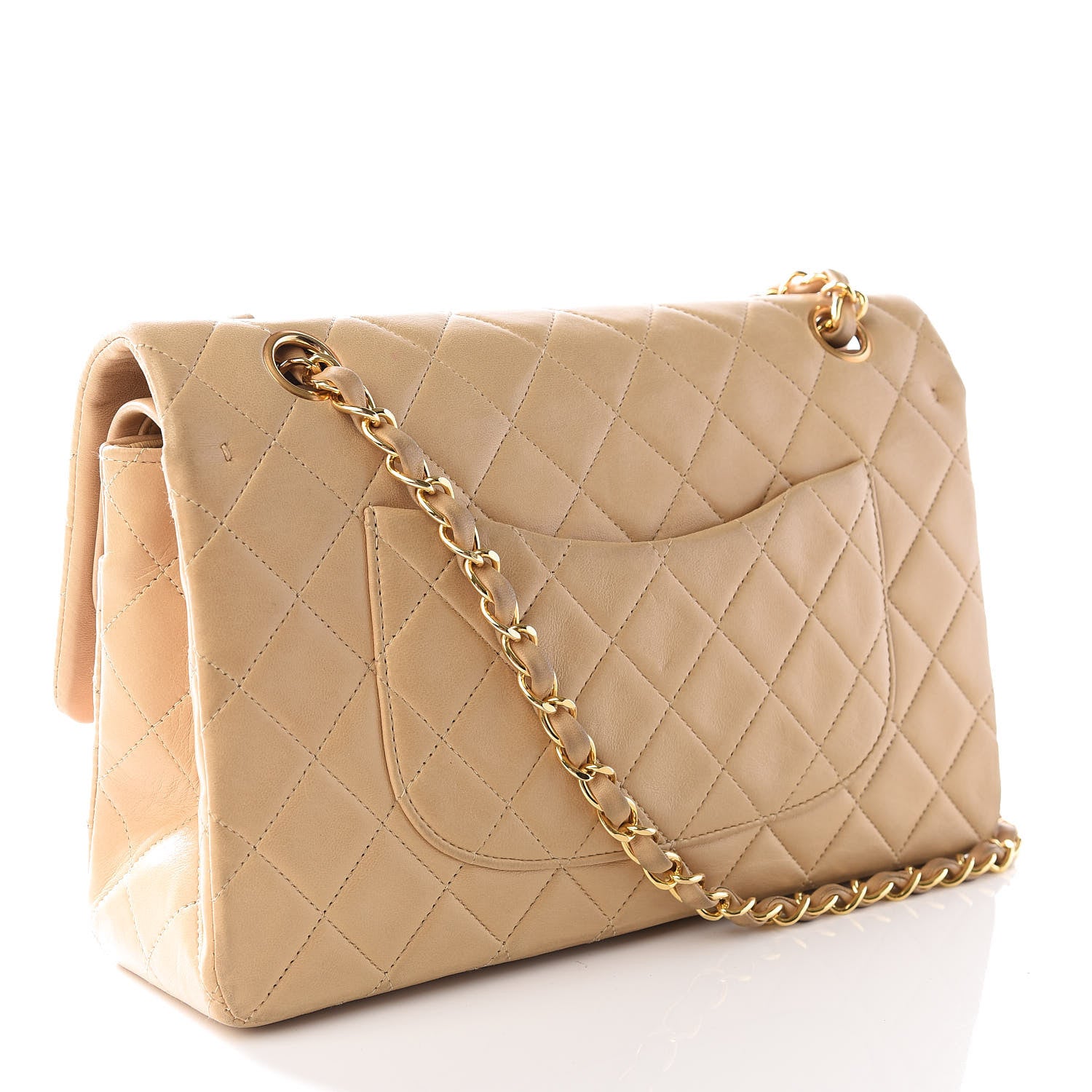Chanel Lambskin Quilted Medium Double Flap Beige 4 of 18