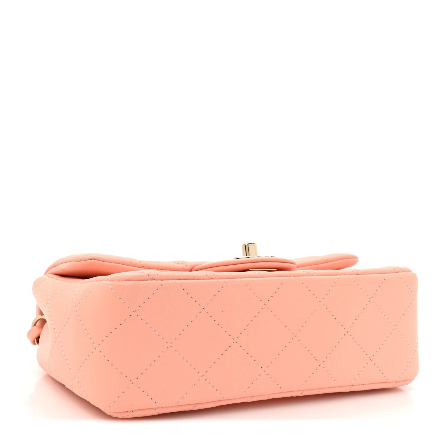 Chanel Lambskin Quilted Mini Rectangular Flap Light Orange 4 of 12