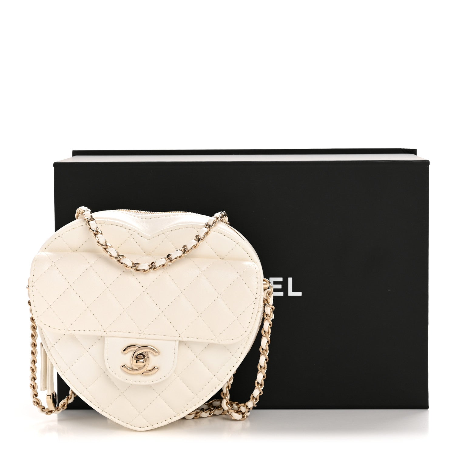 Chanel Lambskin Quilted CC In Love Heart Bag White 13 of 13