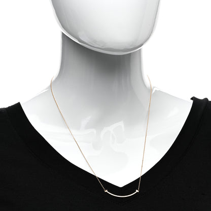Tiffany 18K Rose Gold Small T Smile Pendant Necklace 2 of 5