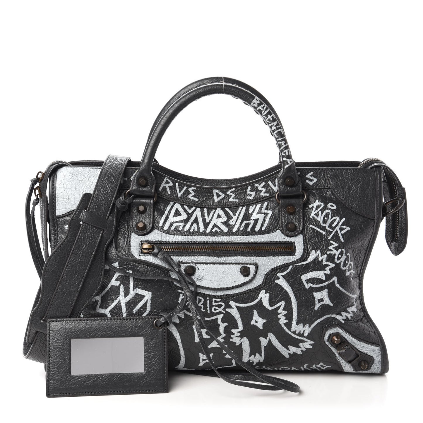 Agneau Arena Graffiti All Over Classic Hardware City Gris Fossile White