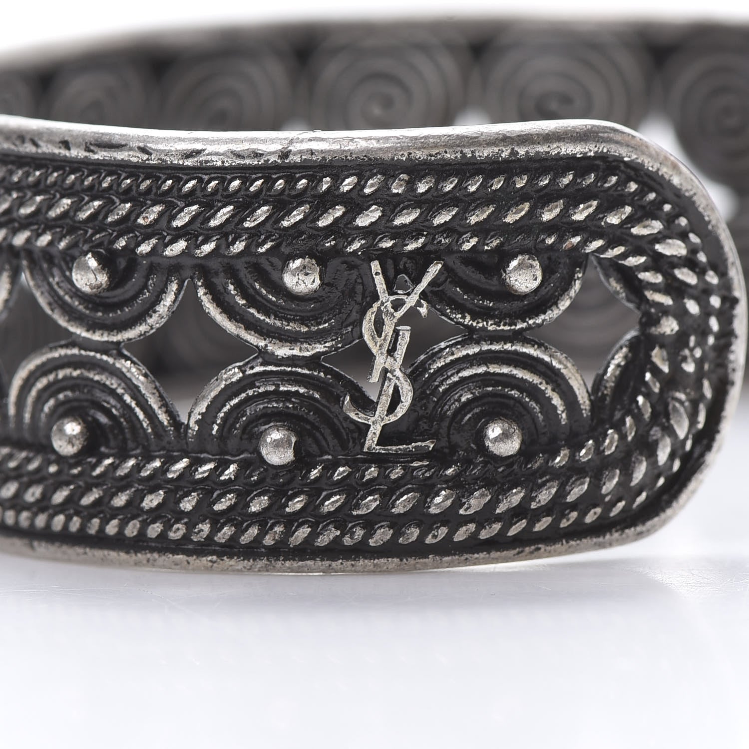 Saint Laurent Brass Marrakech Cuff Bracelet Silver 4 of 4