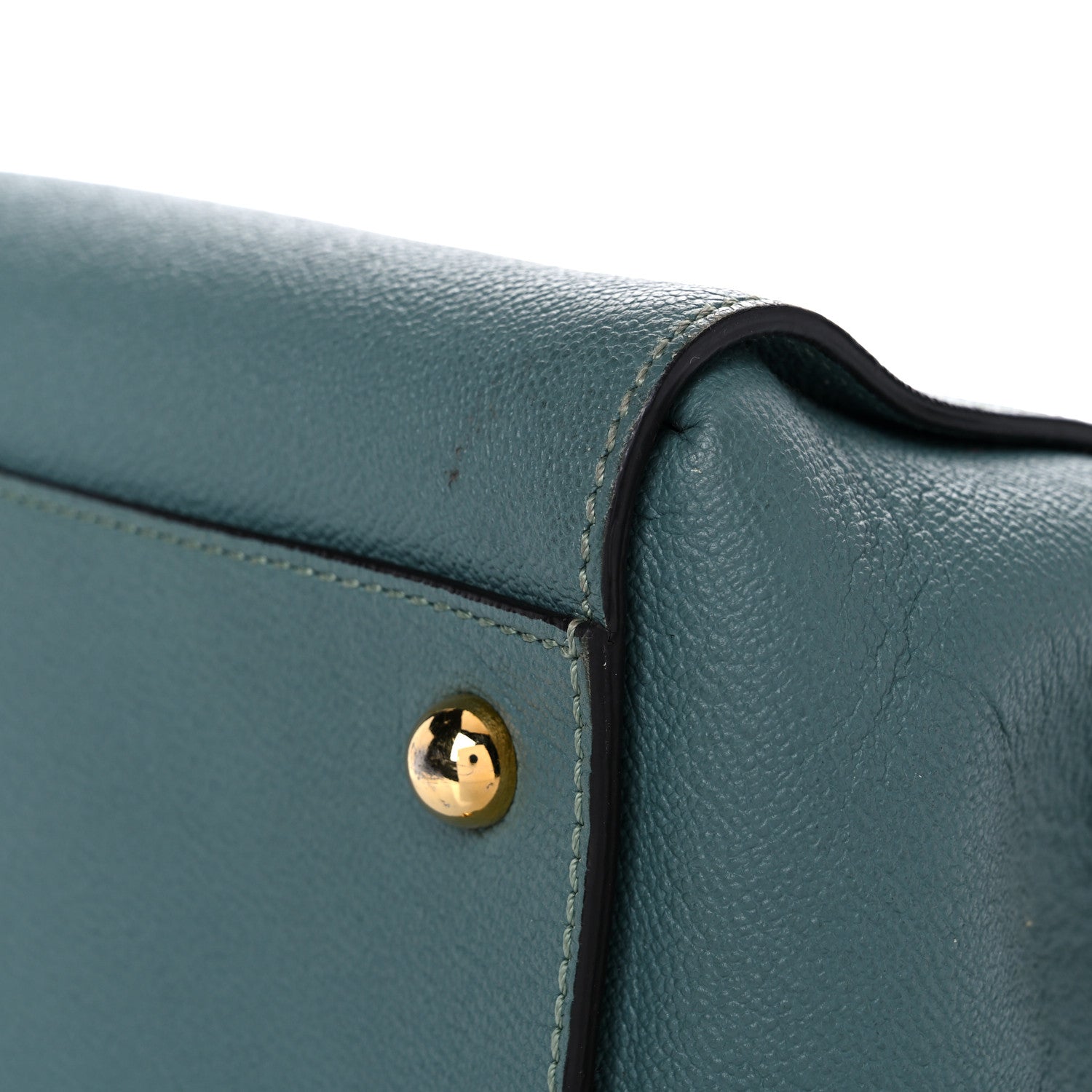 Burberry Soft Grain Calfskin Medium Buckle Tote Celadon Blue 9 of 21