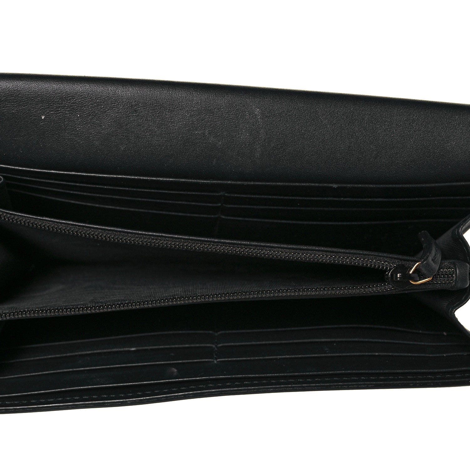 Gucci Calfskin GG Supreme Monogram Mini Peony Pearly Continental Wallet Black 5 of 9